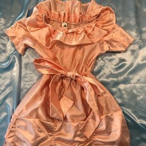 Satin party dress long to the floor